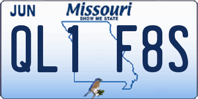 MO license plate QL1F8S