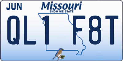 MO license plate QL1F8T