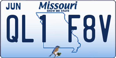MO license plate QL1F8V