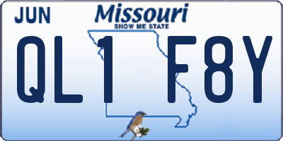 MO license plate QL1F8Y