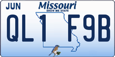 MO license plate QL1F9B