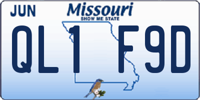 MO license plate QL1F9D