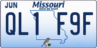 MO license plate QL1F9F