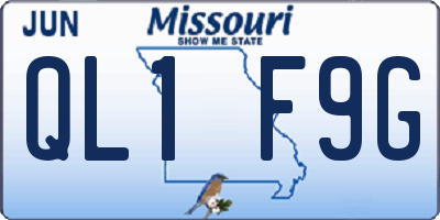 MO license plate QL1F9G