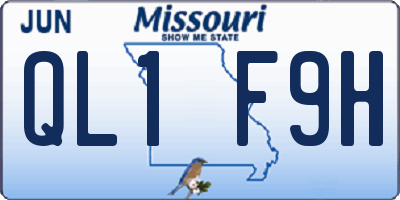 MO license plate QL1F9H