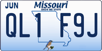 MO license plate QL1F9J