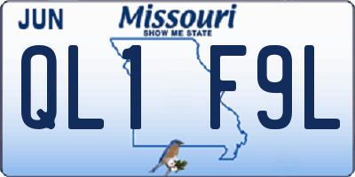 MO license plate QL1F9L
