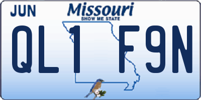 MO license plate QL1F9N