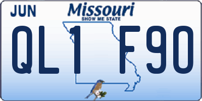 MO license plate QL1F9O