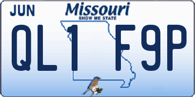 MO license plate QL1F9P