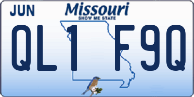 MO license plate QL1F9Q