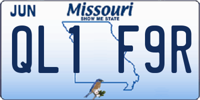 MO license plate QL1F9R