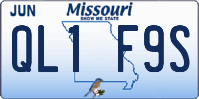 MO license plate QL1F9S