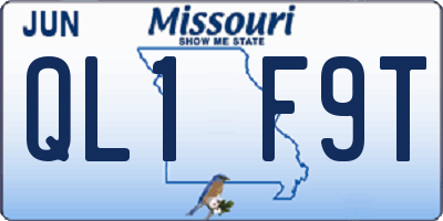 MO license plate QL1F9T