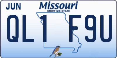 MO license plate QL1F9U