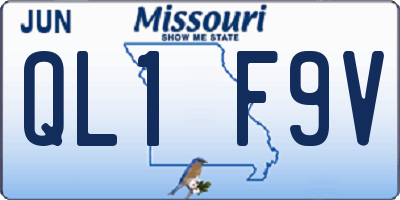 MO license plate QL1F9V