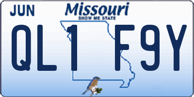 MO license plate QL1F9Y