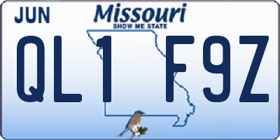 MO license plate QL1F9Z