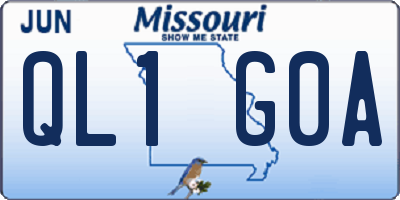 MO license plate QL1G0A