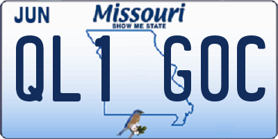 MO license plate QL1G0C