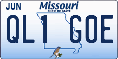 MO license plate QL1G0E