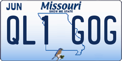 MO license plate QL1G0G