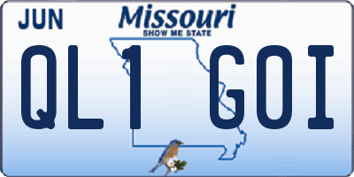 MO license plate QL1G0I