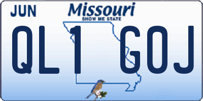 MO license plate QL1G0J