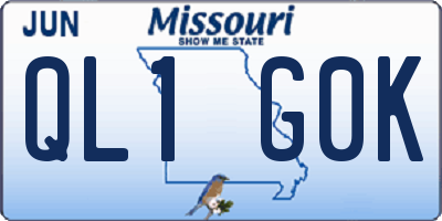 MO license plate QL1G0K