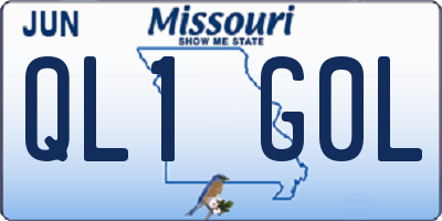 MO license plate QL1G0L