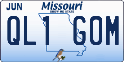 MO license plate QL1G0M