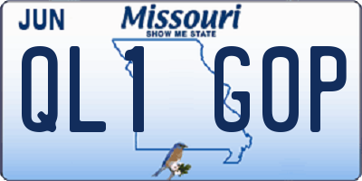 MO license plate QL1G0P