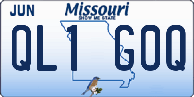 MO license plate QL1G0Q