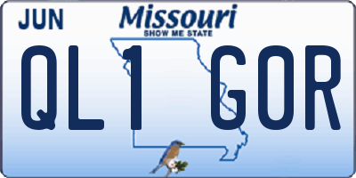 MO license plate QL1G0R