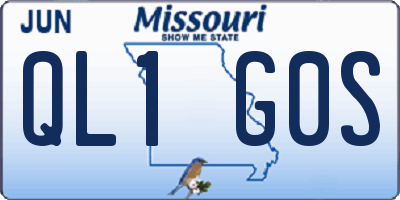 MO license plate QL1G0S