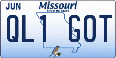 MO license plate QL1G0T