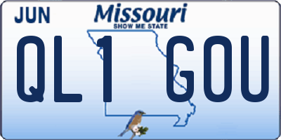 MO license plate QL1G0U