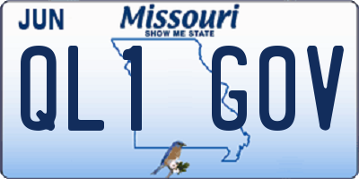 MO license plate QL1G0V