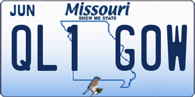 MO license plate QL1G0W