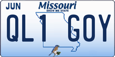MO license plate QL1G0Y