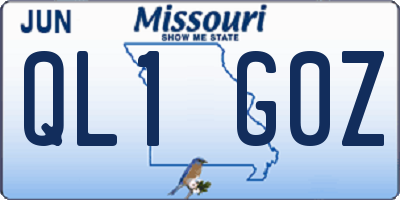 MO license plate QL1G0Z