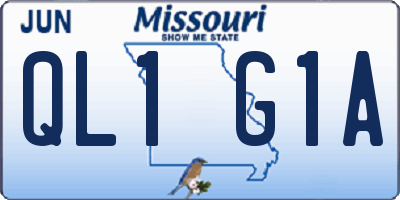 MO license plate QL1G1A
