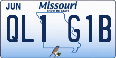 MO license plate QL1G1B