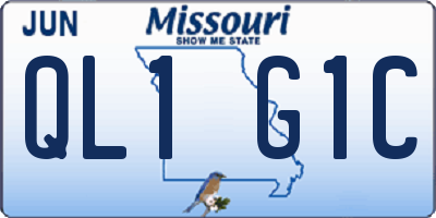 MO license plate QL1G1C