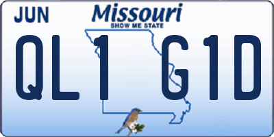 MO license plate QL1G1D