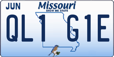 MO license plate QL1G1E
