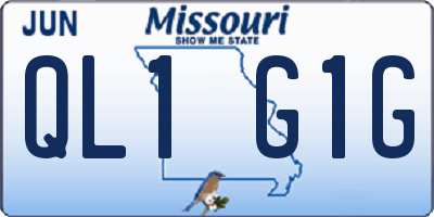 MO license plate QL1G1G
