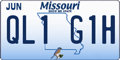 MO license plate QL1G1H