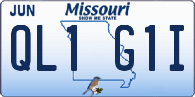 MO license plate QL1G1I