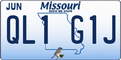 MO license plate QL1G1J